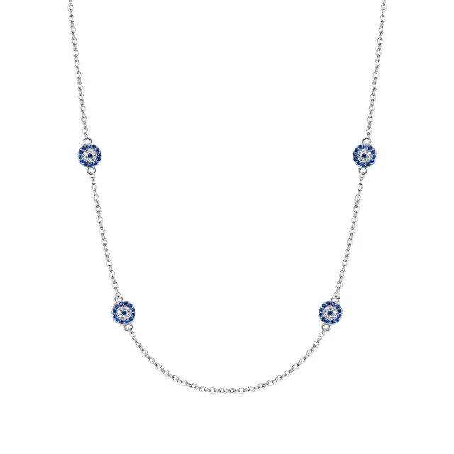 Ever Faith Evil Eye Necklace Choker 925 Sterling Silver CZ Dainty Jewelry for Women 18"