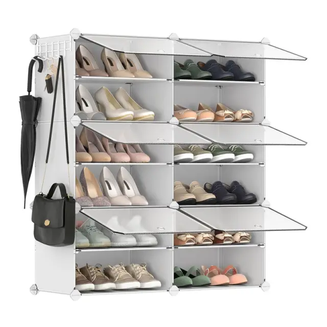 SONGMICS Shoe Rack, 6-Slot, 82x32x92cm, White