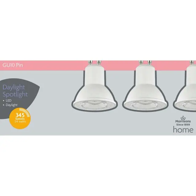 MORRISONS LED GU10 3.4W�DAYLIGHT 6500K 3PK