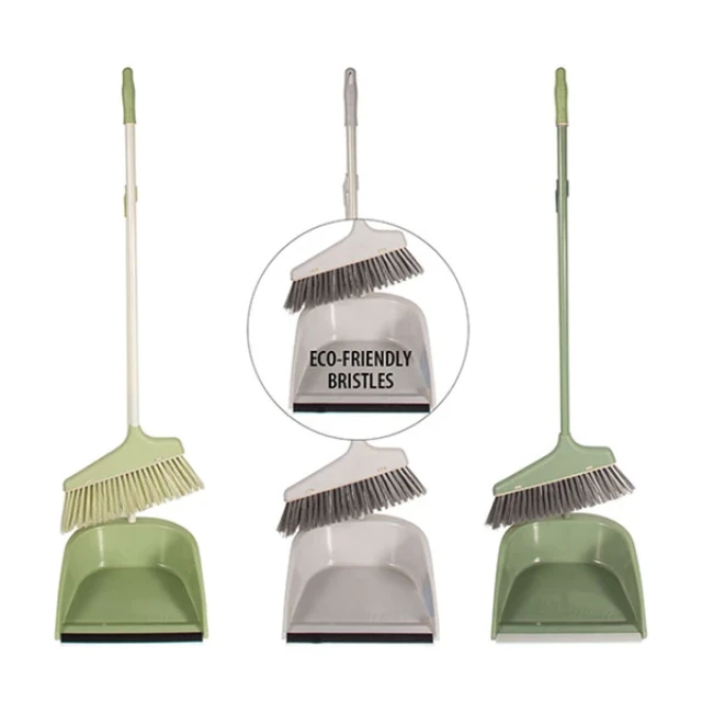 Fresh Start Plastic Broom & Dustpan