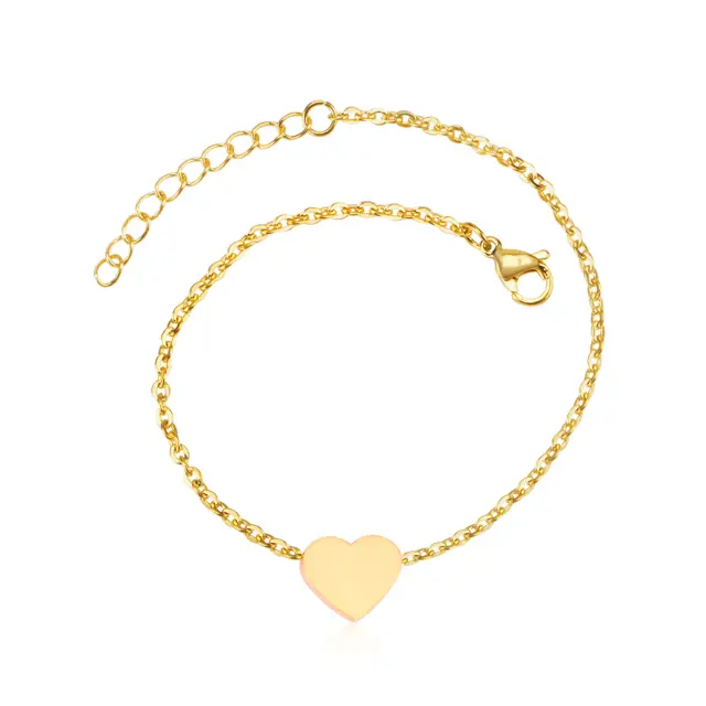 Loveheart 18K Gold Plated Bracelet - 15cm long x 12mm Loveheart