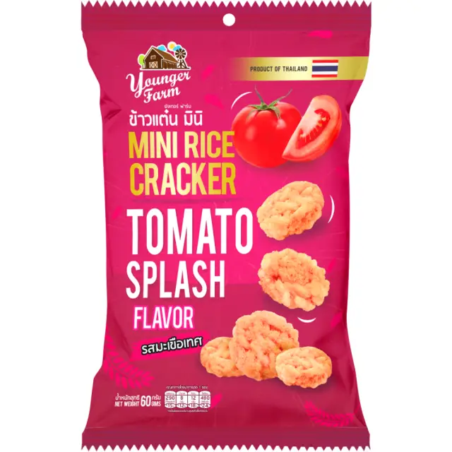 Younger Farm Mini Rice Crackers (Tomato Splash) 60g 年轻农场迷你米饼番茄味 60g