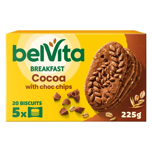 Belvita Breakfast Cocoa with Choc Chips 5 Pack 225g