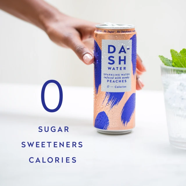 DASH Peach Infused Sparkling Water 4 x 330ml