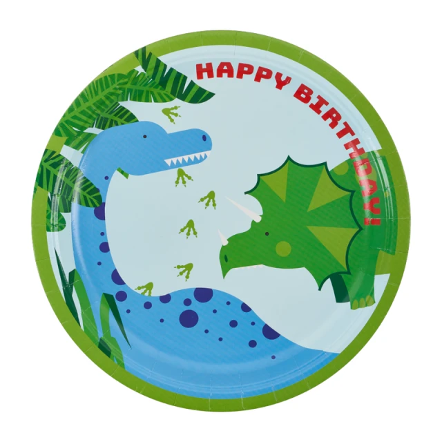 NUTMEG DINOSAUR PLATE 8PK