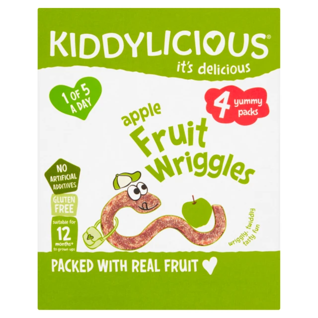 Kiddylicious Apple Fruit Wriggles 4 x 12g