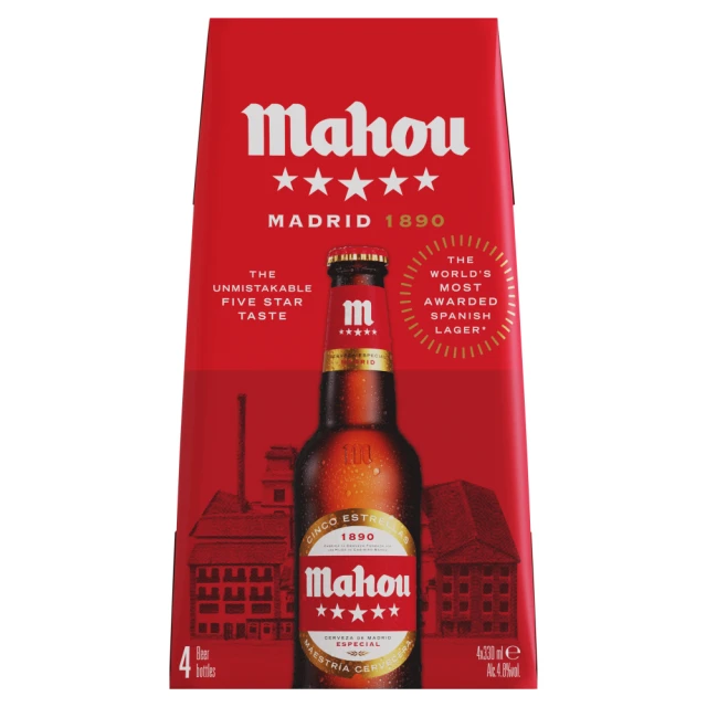Mahou 4 X 330ml (Abv 4.8%)