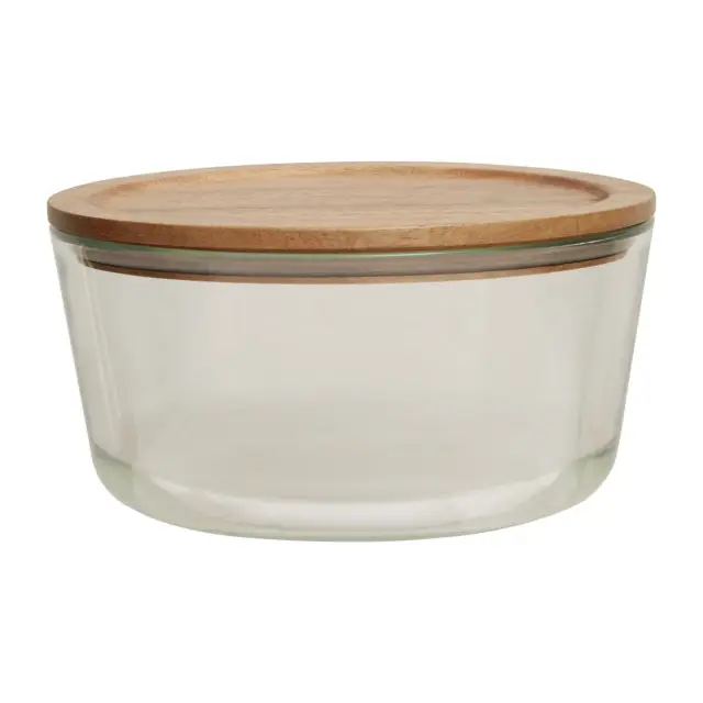 Freska 1650ml Glass Container With Acacia Lid
