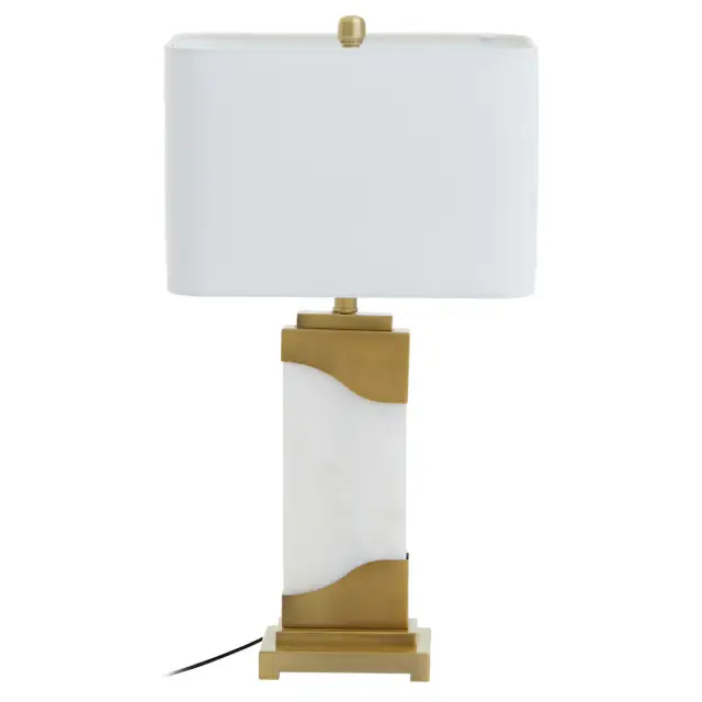 Edith Table Lamp in White Marble and Gold