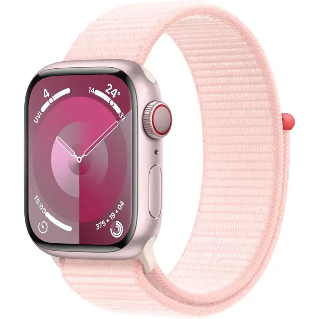 Apple Watch S9 (41mm/ GPS) - Pink Aluminum Case with Light Pink Sport Loop
