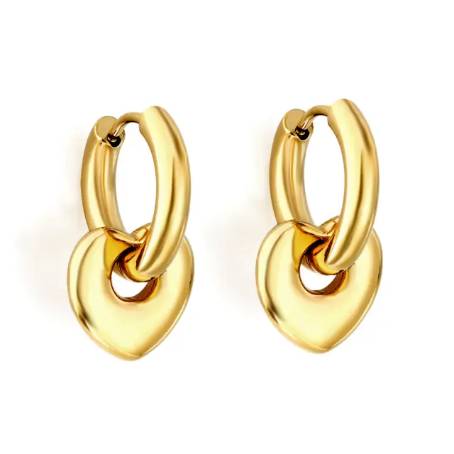 Loveheart Drop 18K Gold Plated Earrings