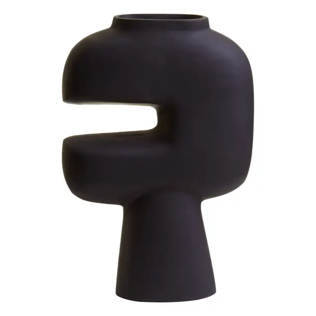 Hapax Abstract Small Black Vase