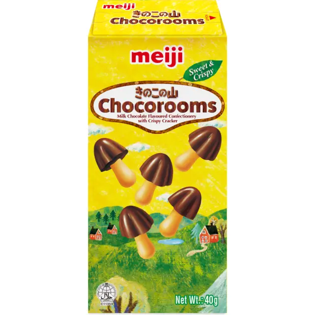 Meiji Chocoroom Biscuits Chocolate Flavour 40G 明治蘑菇形饼干巧克力味 40g
