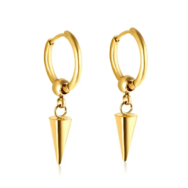 Conical Drop 18K Gold Plated 10mm Earrings 10mm