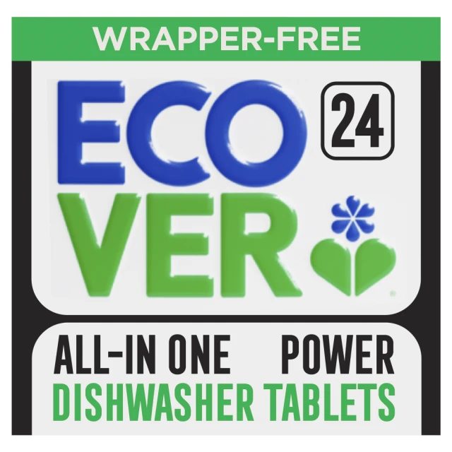 Ecover 24 Wrapper-Free All-in One Power Dishwasher Tablets 0.42kg