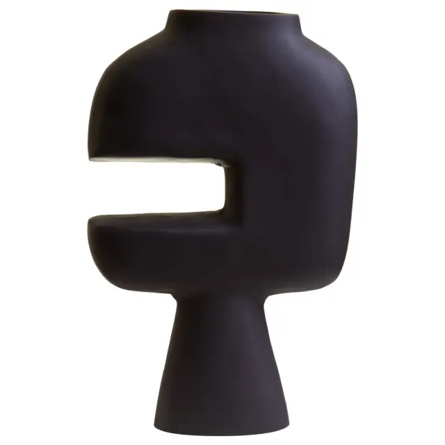 Hapax Abstract Large Black Vase