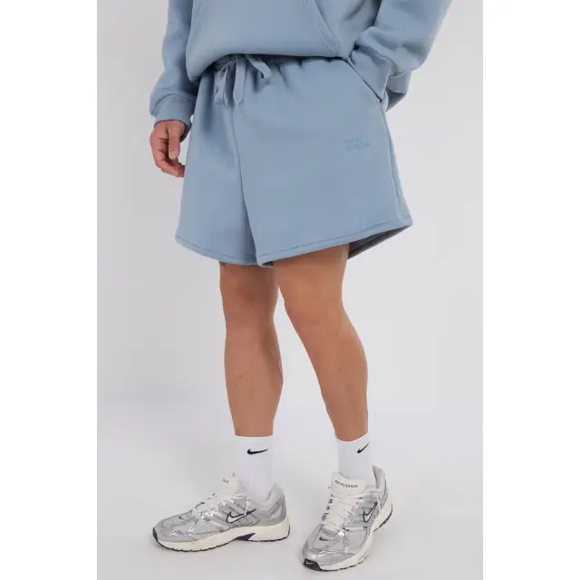 Third Avenue Relaxed-Fit High-Rise Fleece Short, Slate Blue, S Size