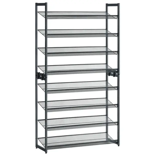 SONGMICS Shoe Rack, 8-Tier, 92.3x30.5x163.4cm, Grey
