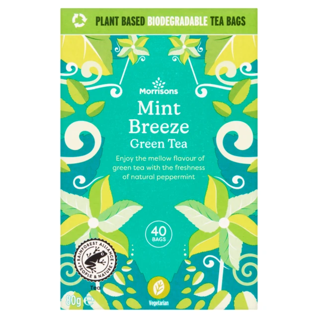Morrisons Mint Breeze Green Tea 40 Bags 80G