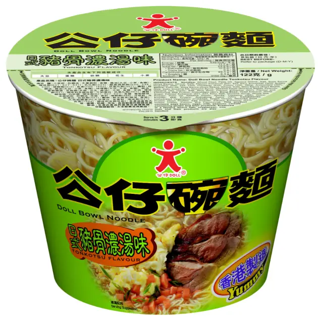 Doll Bowl Noodles (Tonkotsu Flavour) 122g 公仔碗面日式猪骨浓汤味