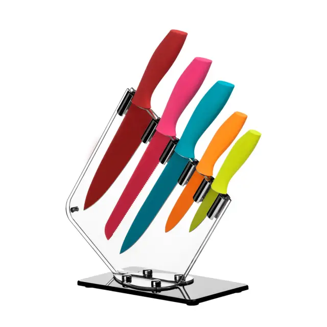 Tyri 5pc Multi Colour Soft Grip Handle Knife Set