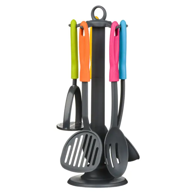 Tyri 5pc Grey Nylon Kitchen Tool Set