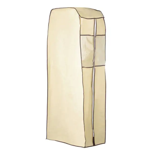 Cream Polyester Covered Hanging Wardrobe
