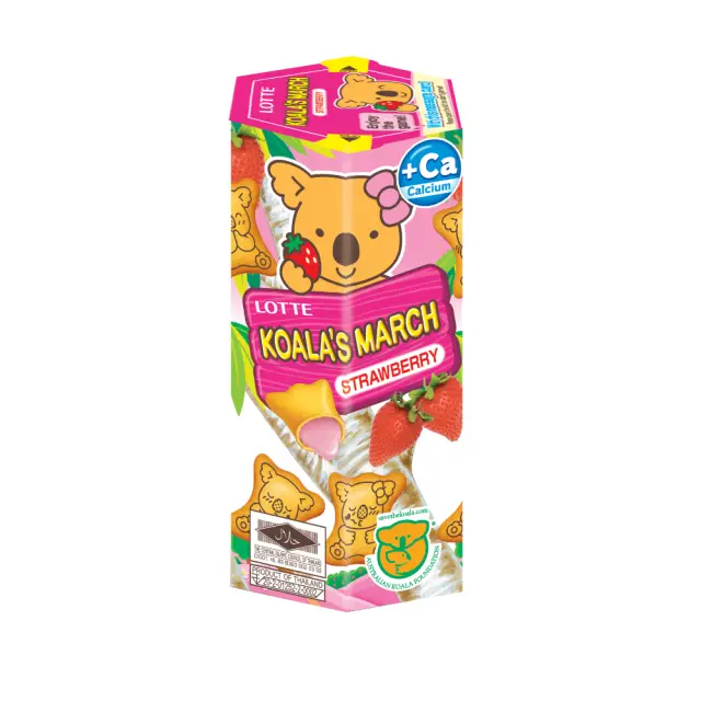 Lotte Koala's March Biscuits with Strawberry Flavour Filling 37g 乐天小熊饼草莓味 37g