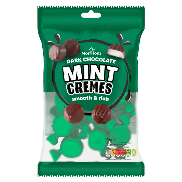 Morrisons Dark Chocolate Mint Cremes 155g