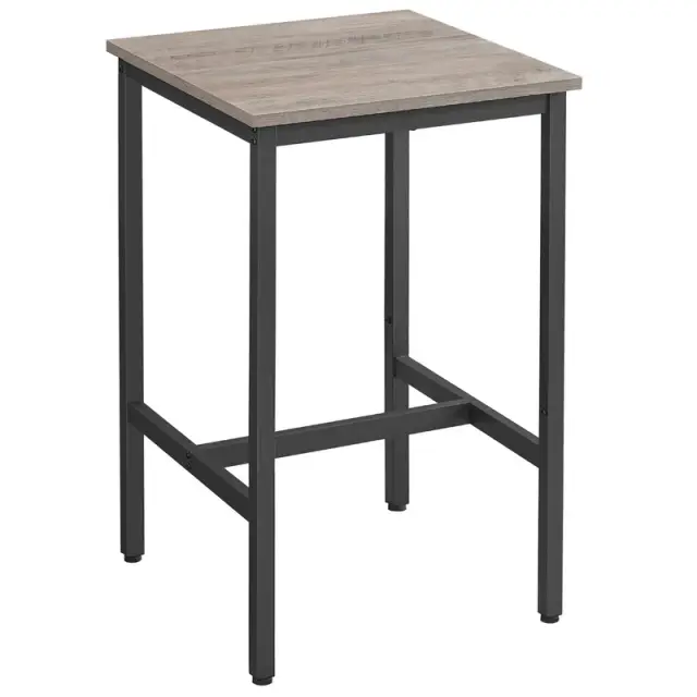 VASAGLE Bar Table, 60x60x90cm, Greige + Black