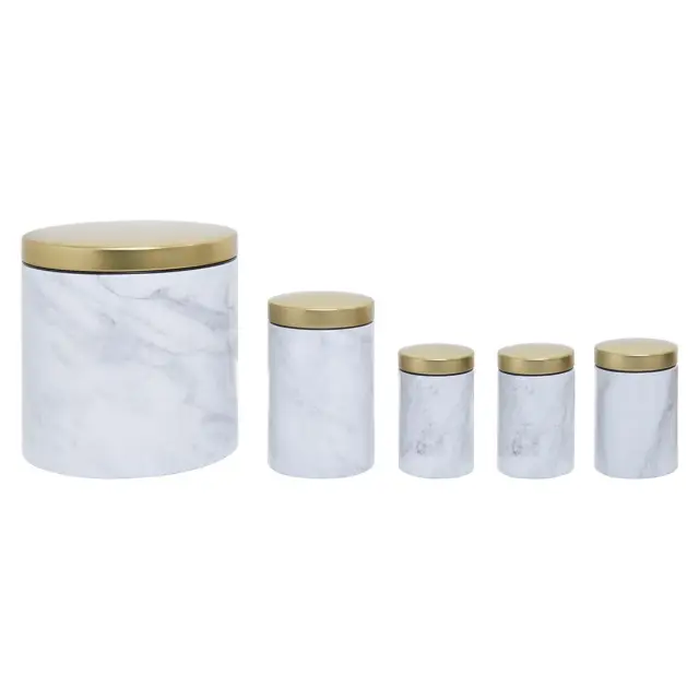 Easton 5 Piece Kitchen  Storage Set in  Marble Effect