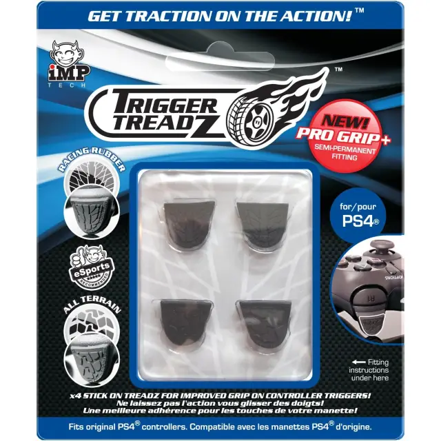iMP - Trigger Treadz - Trigger Grips - Pro Grip (4pcs) - Black (PS4)