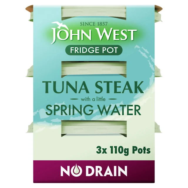 John West No Drain Tuna Steak in Spring Water 3x110g