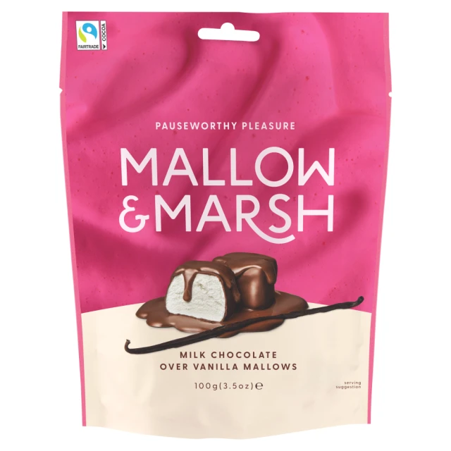 Mallow & Marsh Milk Chocolate Over Vanilla Mallows 100g