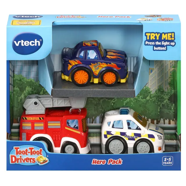 Vtech Toot-Toot Drivers 3 Car Pack Hero Pack (Fire Engine, Police Car & Racer)