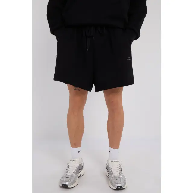 Third Avenue Relaxed-Fit High-Rise Fleece Short, Black, L Size