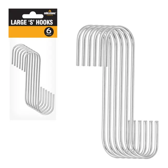 Milestone Pack of 6 Large Steel Hooks