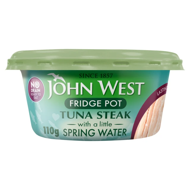 John West Fridge Pot No Drain Tuna Steak In Spring Water 110g