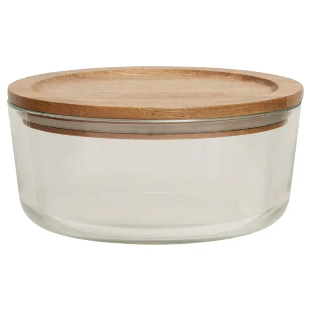 Freska 850ml Glass Container With Acacia Lid