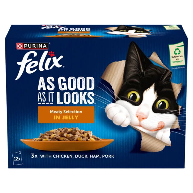 FELIX As Good As it Looks Meaty Selection in Jelly Wet Cat Food 12x85g