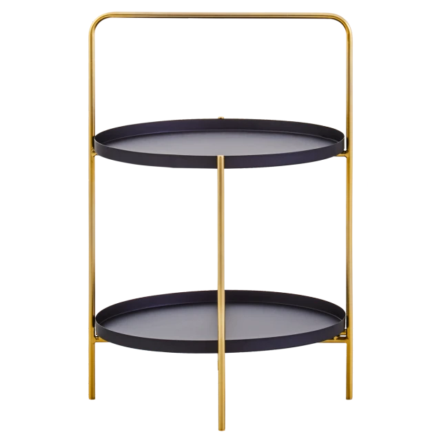 Trosa Two Tier Black and Gold Side Table