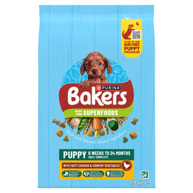 BAKERS Superfoods Puppy Chicken with Vegetables Dry Dog Food 2.85kg