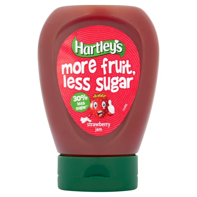 Hartley's More Fruit Less Sugar Strawberry Squeezy Jam 320g