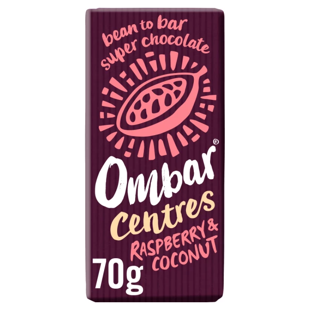 Ombar Chocolate Raspberry & Coconut Choc Bar - 70G