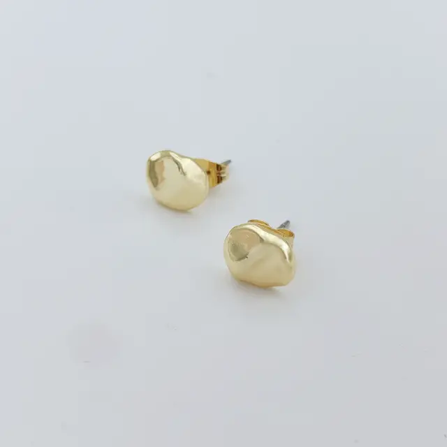 Irregular Nugget Shape 18K Gold Plated Stud Earrings