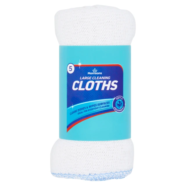 Morrisons 5 Large Cleaning Cloths