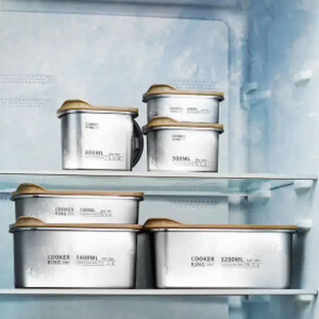 COOKER KING Food Storage Box - Bento Box - Stainless Steel - 4 pcs - 600ML*2+1400ML+3200M