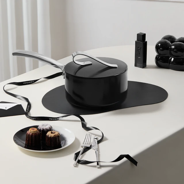 VELOSAN Free Ribbon Series - 18cm Cast Aluminium Sauce Pan with Lid