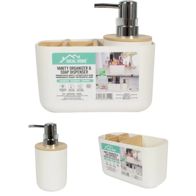 Ideal Home Vanity Organizer &Soap Dispenser
