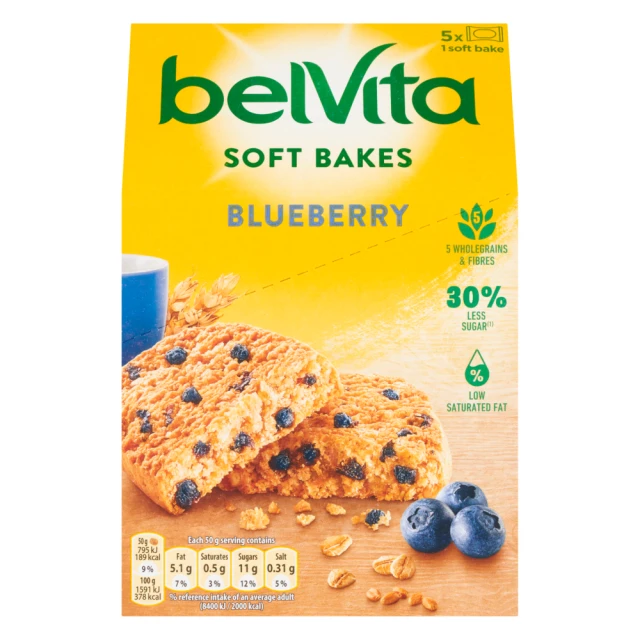 Belvita Breakfast Soft Bakes Blueberry 5 x Soft Bakes 250g